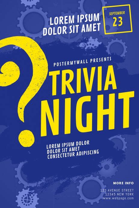 Trivia Night Flyer Template | Trivia night flyer, Contest poster, Trivia