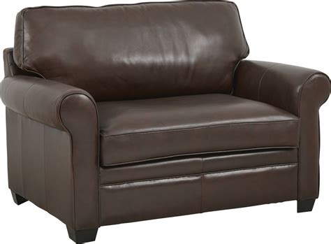 Nikola Place Walnut Leather Sleeper Chair - Rooms To Go