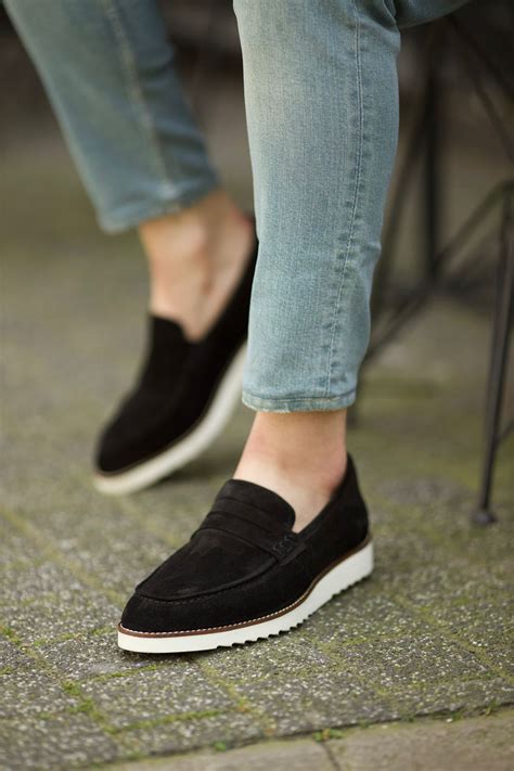 Aysoti Mallow Black Suede Penny Loafers - Aysotiman