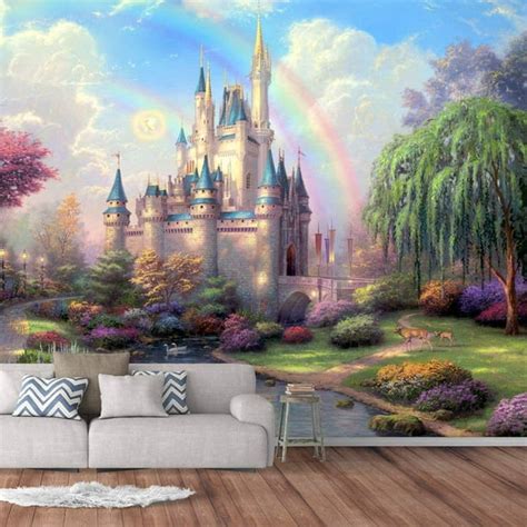 IDEA4WALL Wall Murals for Bedroom Dream Castle Large Removable Wallpaper Peel and Stick Wall ...