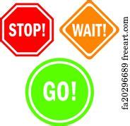 Free art print of Stop and go signs. Stop and go signs mounted on post | FreeArt | fa6453644