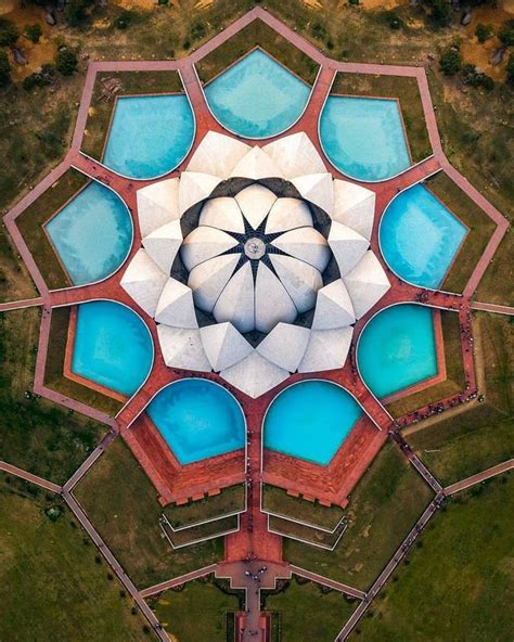 Lotus Temple at Delhi, India. Notable for its flowerlike shape, it has ...