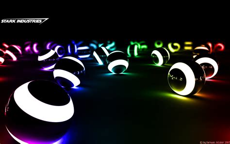 Black and blue LED light, balls, digital art, colorful, render HD wallpaper | Wallpaper Flare