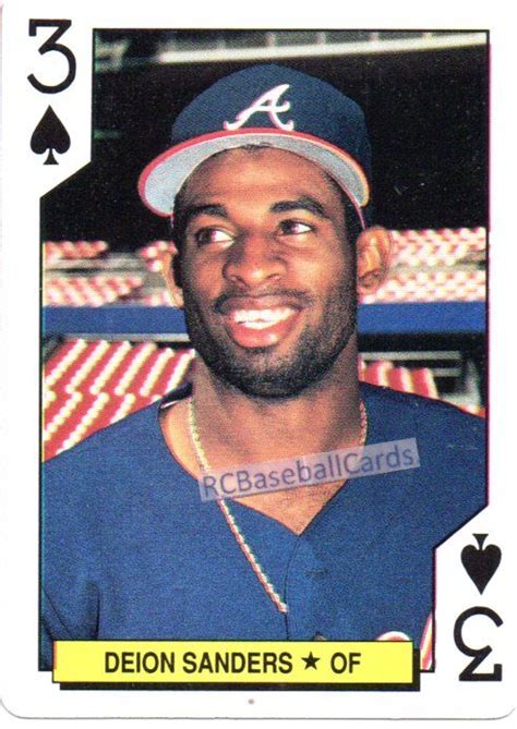 1992 Deion Sanders, Braves, 1 US Playing Cards 3 spades | Atlanta ...