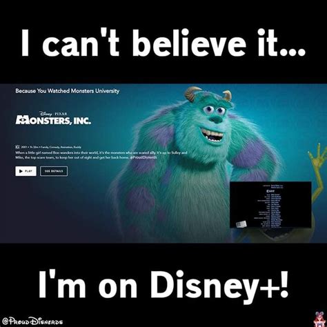 Monsters Inc. Disney + Meme | Movie nerd, Monster university, Monsters inc