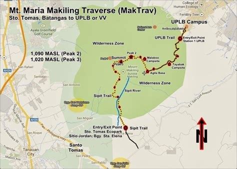 Mt. Makiling hiking trails entry point at UPLB and Sta. Elena, Sto.... | Download Scientific Diagram