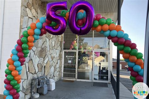 50th birthday party. Balloon arch. Birthday party balloon decor. | Balloon arch, 50th birthday ...