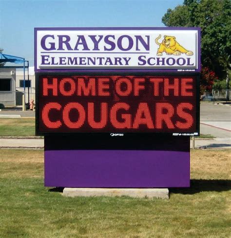 LED School Sign, Grayson Elementary School | Elementary schools, School communication, School signs