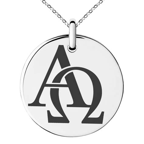 Tioneer - Stainless Steel Alpha & Omega Symbol Engraved Small Medallion ...