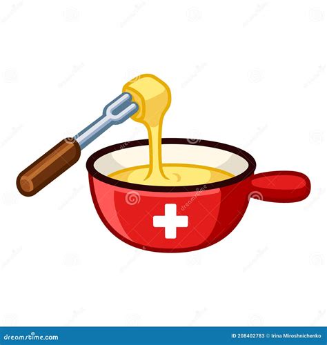 Swiss cheese fondue stock vector. Illustration of national - 208402783