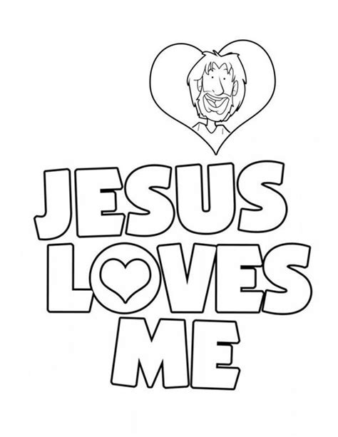 Jesus Love Me Sticker Coloring Page | Color Luna | Jesus coloring pages ...