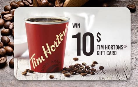 Win a $10 Tim Hortons Gift Card - Giveaways.cards