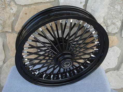 Compatible with Harley-Davidson Dual Disc Ultima King Spoke 16 x 3.5 Chrome 48 Fat Spoke Front ...