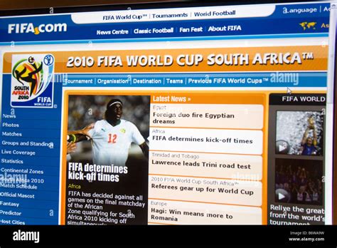 Official website of the 2010 FIFA World Cup South Africa Stock Photo ...