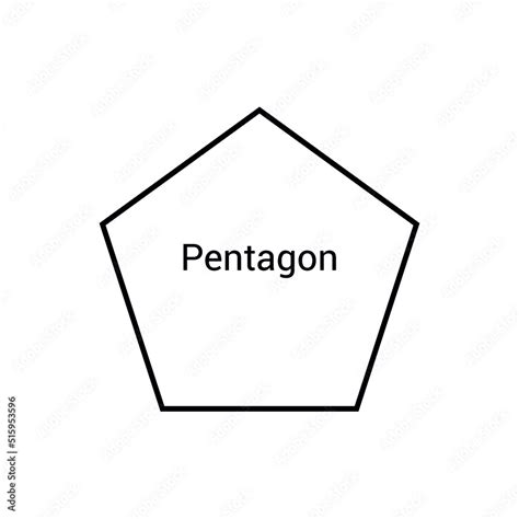 Pentagon shape, regular polygon in euclidean geometry. Polygons with ...