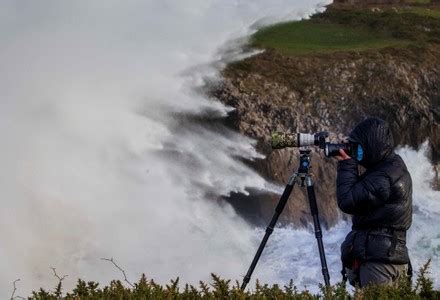 Photographer Captures Waves Breaking Llanes Asturias Editorial Stock Photo - Stock Image ...