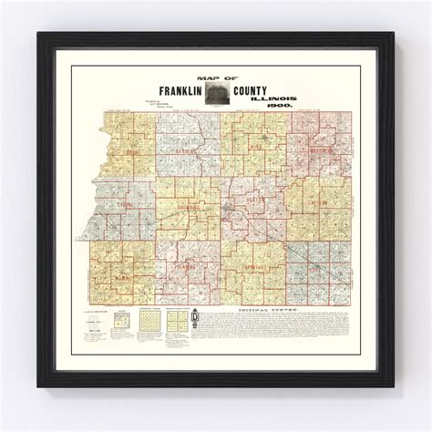 Vintage Map of Franklin County, Illinois 1900 by Ted's Vintage Art