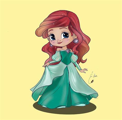 Disney Princess Babies, Cute Disney Drawings, Ariel The Little Mermaid, Disney Fan Art, Japan ...