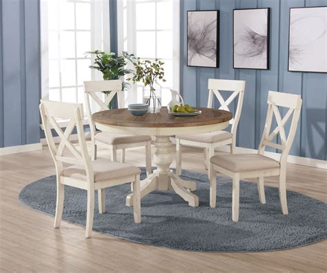 Round Dining Table And Chairs ~ Dining Chairs Table Round Set Oak Piece Distressed Antique Cross ...