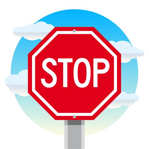 Stop Street Sign with Cloudy Sky Background 687620 Vector Art at Vecteezy