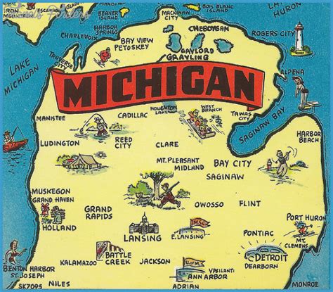 Michigan Map Tourist Attractions - TravelsFinders.Com