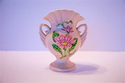 Vintage Hull Art Pottery Pink Magnolia Double Handled H-6-6 1/2 VASE - Etsy