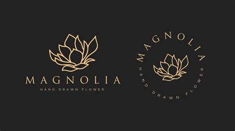 Magnolia Flower Hand Drawn Botanical Logo | Adobe Illustrator Tutorial ...