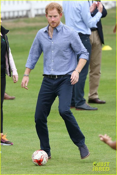 Photo: prince harry adorably goofs around while playing soccer 21 ...