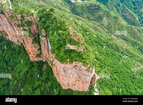 An aerial view of the 266-meter-long and two-meter-wide glass-bottomed ...