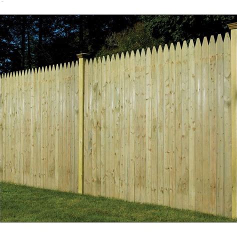 6' x 8' Green Pressure Treated Molded Stockade Fence Panel | Stockade fence, Fence panels, Cedar ...