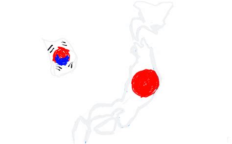 Japan and South Korea flag map by UNPSTcommandermark on DeviantArt