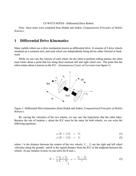 1 Differential Drive Kinematics