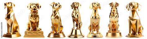 Golden dog award trophies, cut out. Awards for first place in dog show Stock Illustration ...