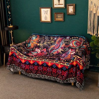 Bohemian Design Throw Blanket | Cushions on sofa, Retro sofa, Sofa ...