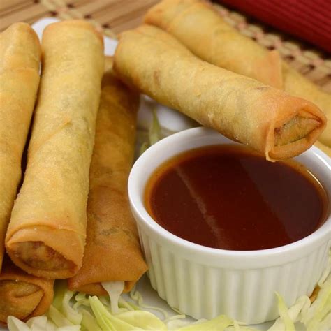 This is the Filipino version of spring rolls. You can find lumpia wrappers in Asian supermarkets ...