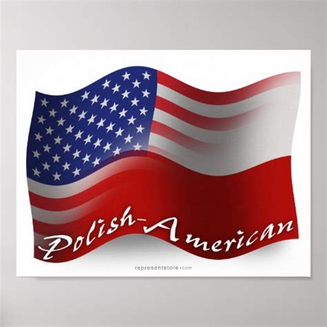 Polish-American Waving Flag Poster | Zazzle