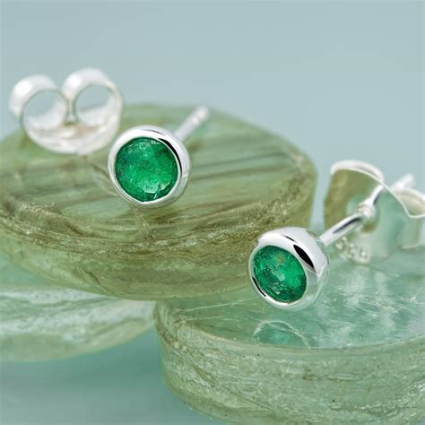 May Birthstone Earrings (Emerald) – Lily Charmed