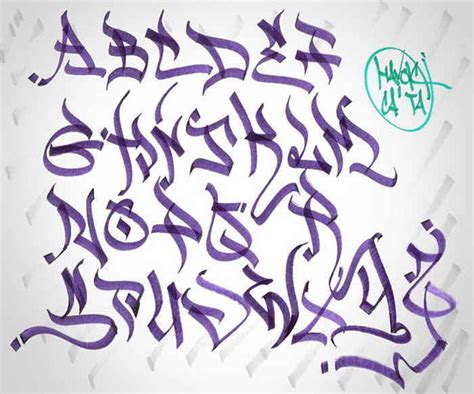 4 Style of Tag Graffiti Letters A-Z || Graffiti Tutorial