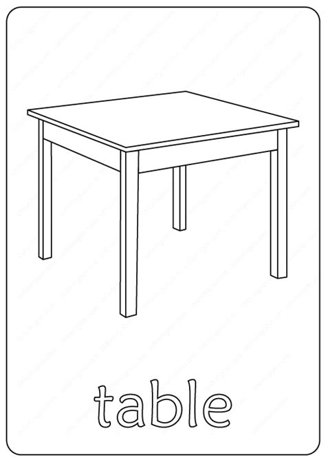 Printable Table Coloring Pages - Book PDF