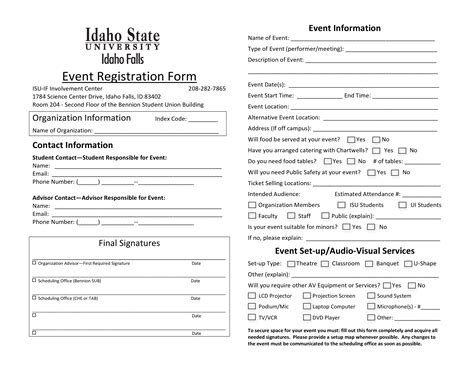 Printable Event Registration Form | Templates at allbusinesstemplates.com