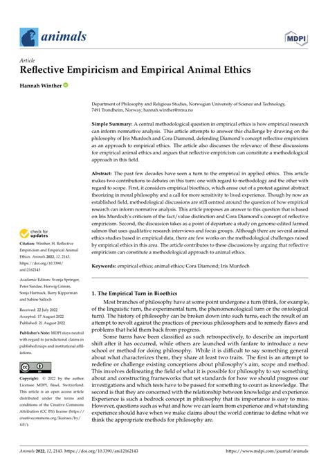 (PDF) Reflective Empiricism and Empirical Animal Ethics