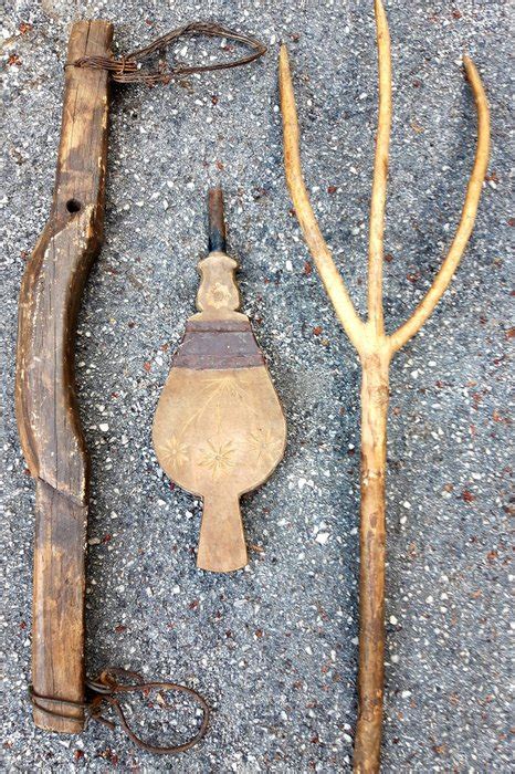 Ancient agricultural tools (3) - Wood - Catawiki