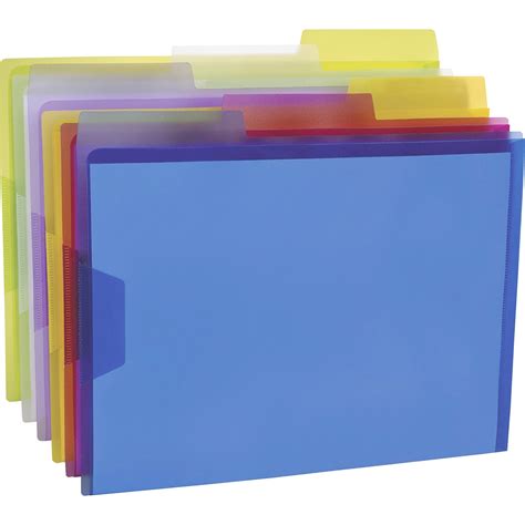 Pendaflex Poly View File Folders, Assorted Colours, Letter Size, 6/PK ...