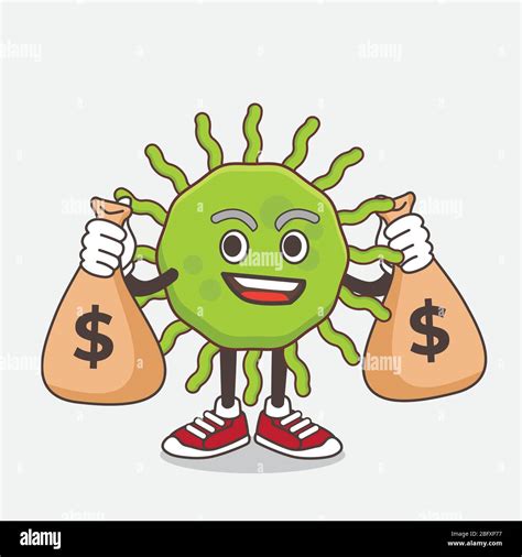 Illustration of Green Virus Mascot Character Vector Stock Vector Image ...