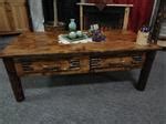 Amish Wildwood Rustic Coffee Table with Antler Pulls
