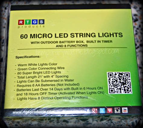 Temporary Waffle: Micro LED 60 Warm White Color String Lights