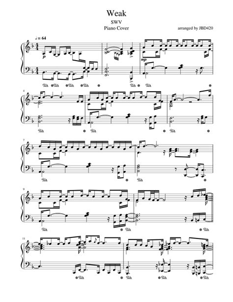 Weak - SWV Sheet music for Piano (Solo) | Musescore.com