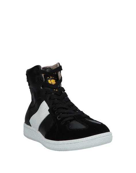 DIESEL Leather High-tops & Sneakers in Black - Lyst