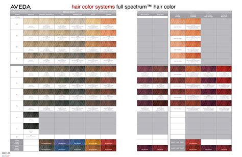 Aveda hair color system full spectrum hair color chart. | Aveda hair ...