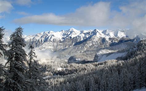 Snowy mountain, winter, mountains, snow, forest HD wallpaper ...